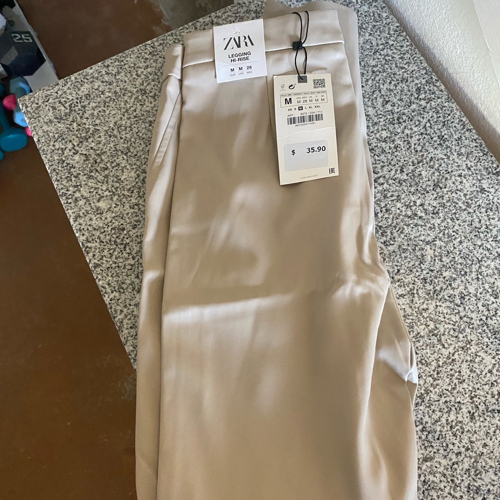 Zara High Rise Faux Leather Legging